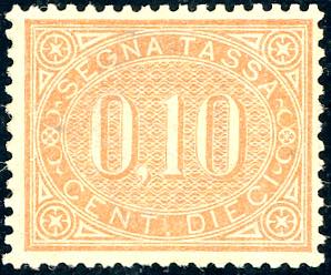 1869 - 10 cent. bruno arancio (2), nuovo, ... 
