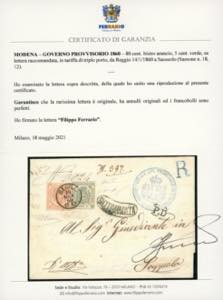 1860 - 80 cent. bistro arancio, 5 ... 