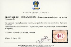 1870 - 40 cent. ocra e carminio ... 