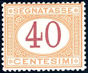1870 - 40 cent. ocra e carminio (8), ottima ... 