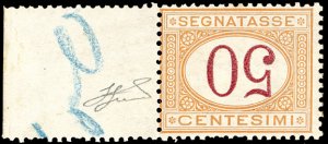 1870 - 50 cent. ocra e carminio, cifre ... 