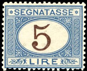 1874 - 5 lire azzurro e bruno (13), ottima ... 