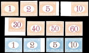 1870/1874 - Lemissione completa, prove ... 