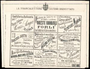 FRANCALETTETRE 1887 - 1 cent. su 2 ... 