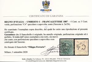 FRANCALETTERE 1887 - 4 cent. su 5 ... 