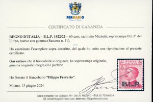 1922/23 - 60 cent. soprastampa BLP ... 