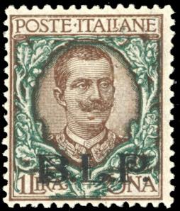1922/23 - 1 lira soprastampa BLP del II tipo ... 