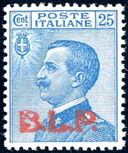1923 - 25 cent. soprastampa BLP del III tipo ... 
