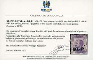 1923 - 50 cent. Michetti, ... 