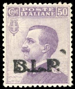 1923 - 50 cent. Michetti, soprastampa BLP ... 