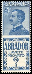 1924 - 25 cent. Abrador (4), ben centrato, ... 
