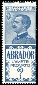 1924 - 25 cent. Abrador (4), dentellatura ... 