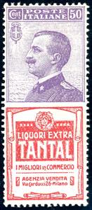 1924 - 50 cent. Tantal (18), nuovo, gomma ... 