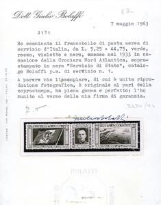 1933 - 5,25 + 44,75 lire trittico ... 