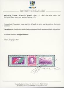 1933 - 5,25 + 44,75 lire trittico ... 