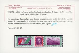 1933 - 5,25 + 44,75 lire trittico ... 