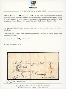 1865 - 10 cent. ocra (1a), ... 