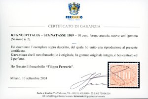 1869 - 10 cent. bruno arancio (2), ... 