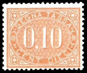 1869 - 10 cent. bruno arancio (2), nuovo, ... 