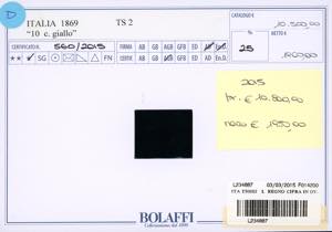 1869 - 10 cent. bruno arancio (2), ... 