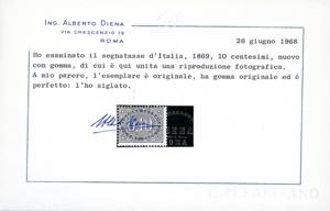 1869 - 10 cent. bruno arancio (2), ... 