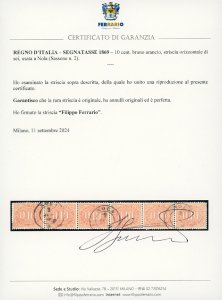 1869 - 10 cent. bruno arancio (2), ... 