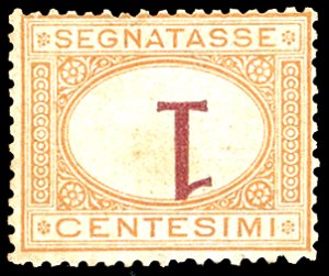 1870 - 1 cent. ocra e carminio, cifra ... 