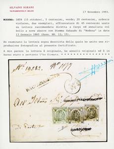 1860 - 5 cent. verde, lieve grinza ... 