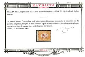 1870 - 60 cent. ocra e arancio ... 