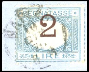 1870 - 2 lire azzurro chiaro e ... 