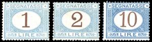 1870/74 - 1 lira, 2 lire, e 10 lire azzurro ... 