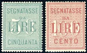 1884 - 50 e 100 lire (15/16), gomma ... 