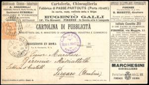 1890 - 20 cent. Umberto I, perforato CC ... 