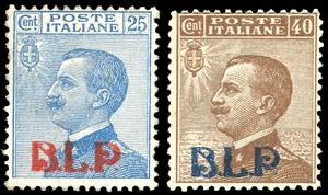 1921 - 25 cent. e 40 cent. soprastampa BLP, ... 
