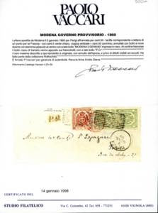 1860 - 40 cent. rosa carminio, 5 ... 