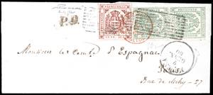 1860 - 40 cent. rosa carminio, 5 cent. ... 