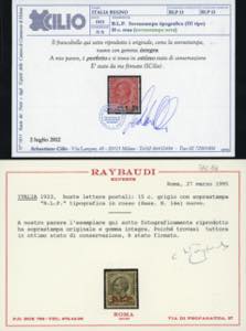 1923 - Soprastampa BLP, III tipo, ... 