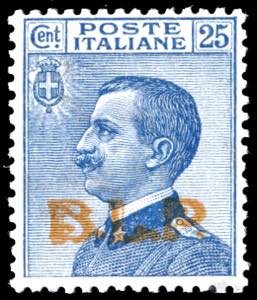 1923 - 25 cent. soprastampa BLP del III tipo ... 