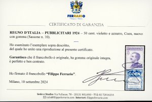 1924 - 50 cent. Coen (10), nuovo, ... 