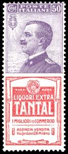 1924 - 50 cent. Tantal (18), gomma originale ... 