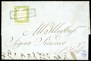 MONTECCHIO, cartella punti 8 - 5 cent. verde ... 