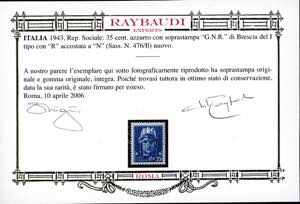 1943 - 35 cent., soprastampa ... 