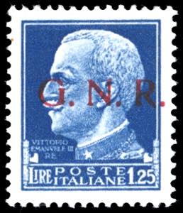 1943 - 1,25 lire, soprastampa G.N.R. di ... 