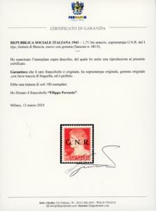 1943 - 1,75 lire arancio, ... 