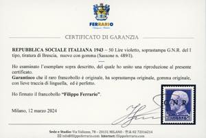 1943 - 50 lire violetto, ... 