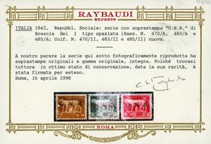 1943 - 5 cent., 2,55 lire e 5 ... 