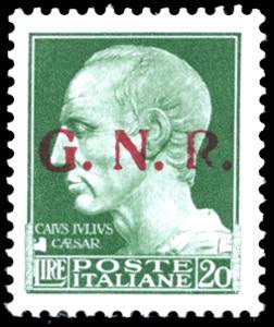 1943 - 20 lire soprastampa G.N.R. di ... 