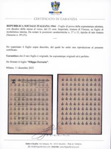 1944 - Foglio di prova della ... 