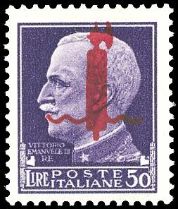 1944 - 50 lire soprastampa fascio, tiratura ... 