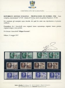 1944 - Soprastampati G.N.R., ... 